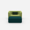 Fauteuil avec repose-pieds de face