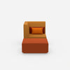 Fauteuil avec tabouret moderne de face