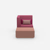 Fauteuil avec tabouret moderne de face