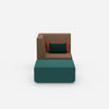 Fauteuil avec tabouret moderne de face