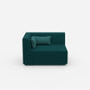 Fauteuil turquoise pétrole de face