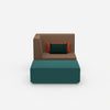 Fauteuil et tabouret modernes vus de face