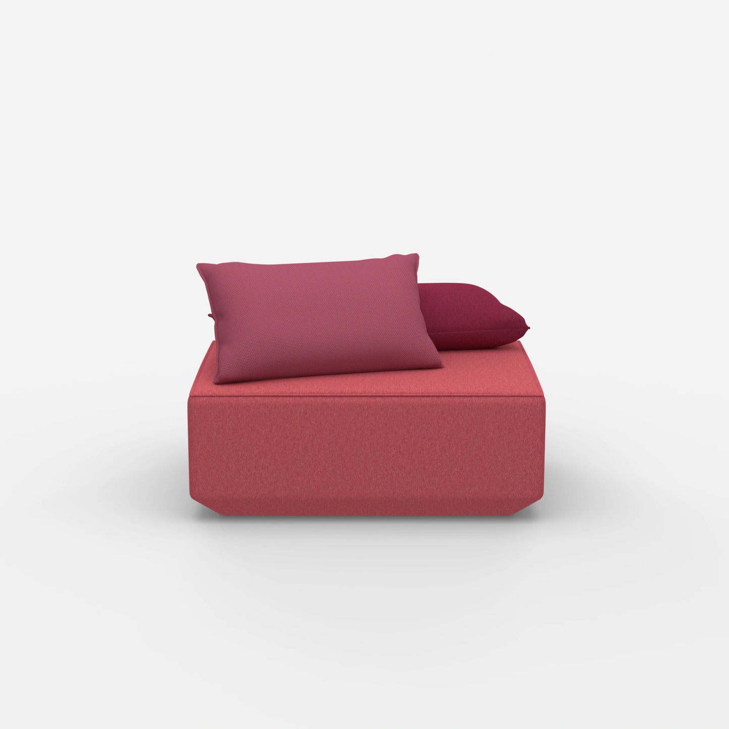 Pouf rose de face