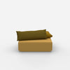 Pouf modulaire jaune de face