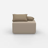 Pouf taupe moderne de face