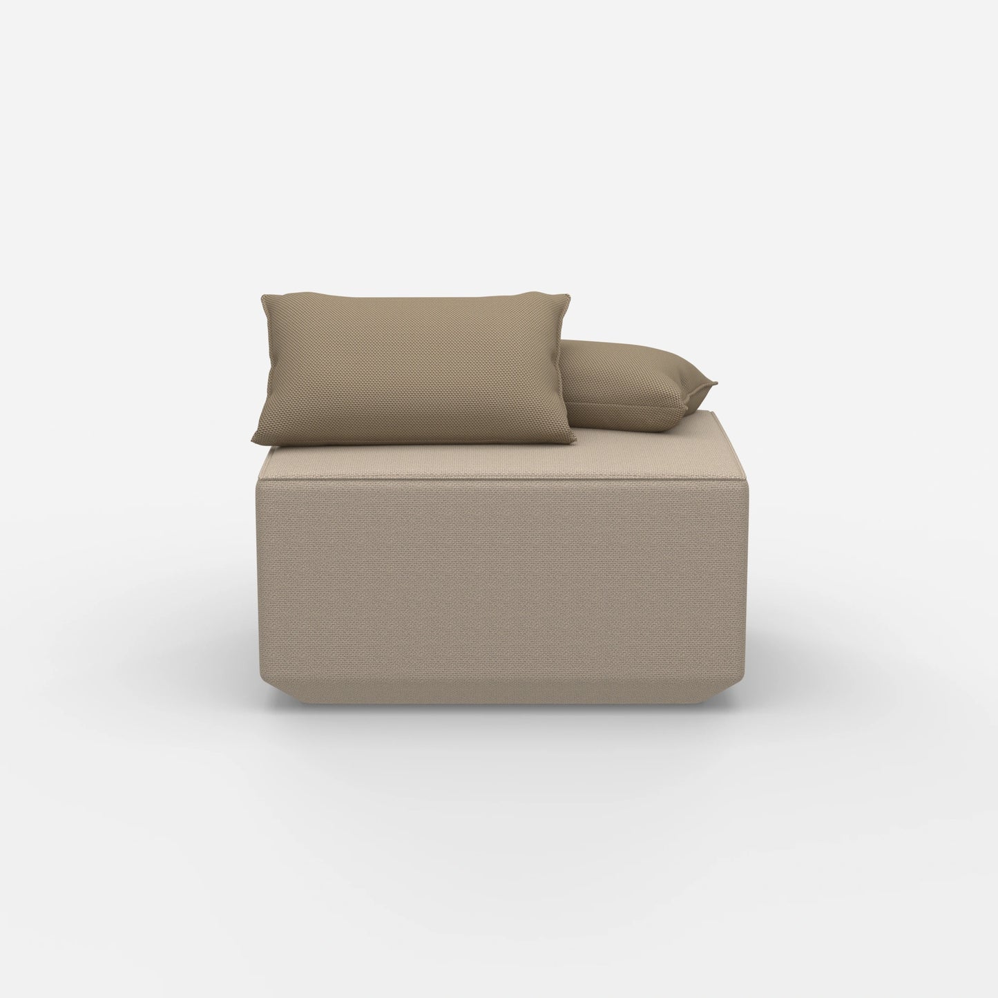 Pouf taupe moderne de face