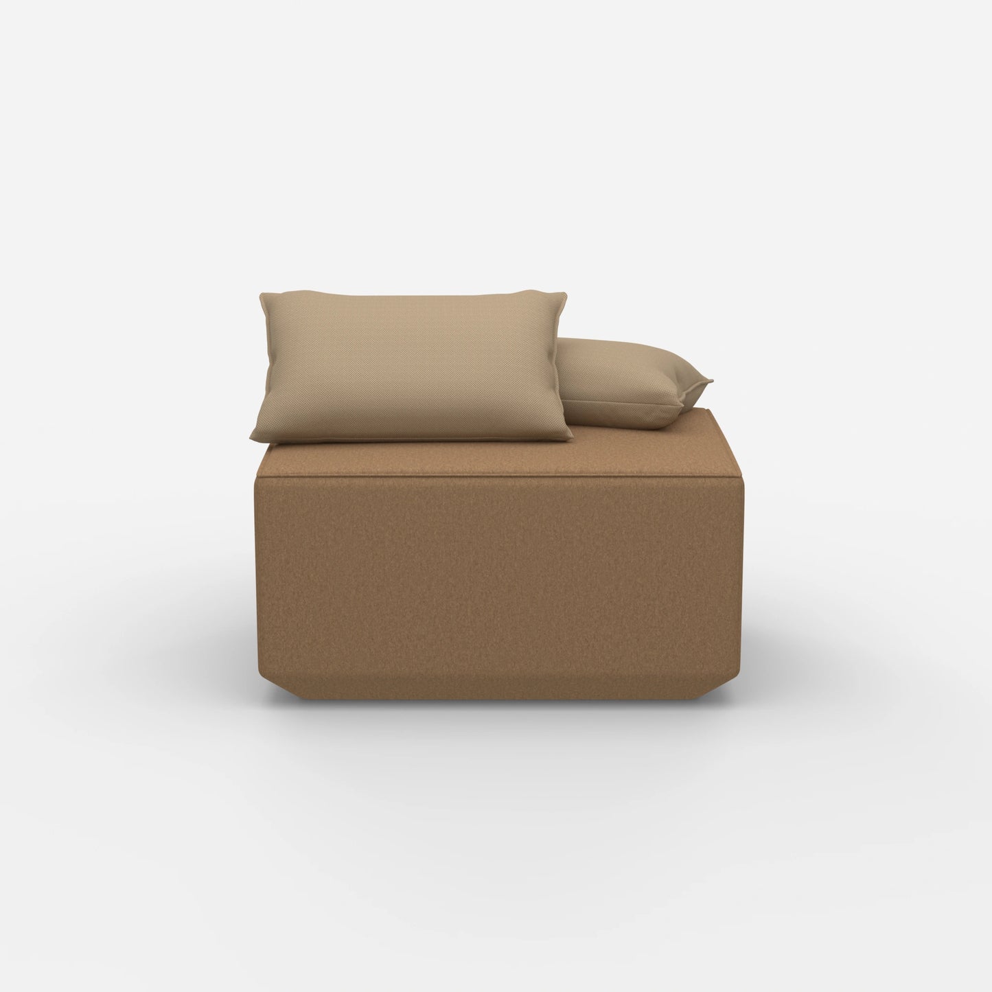 Pouf taupe moderne de face