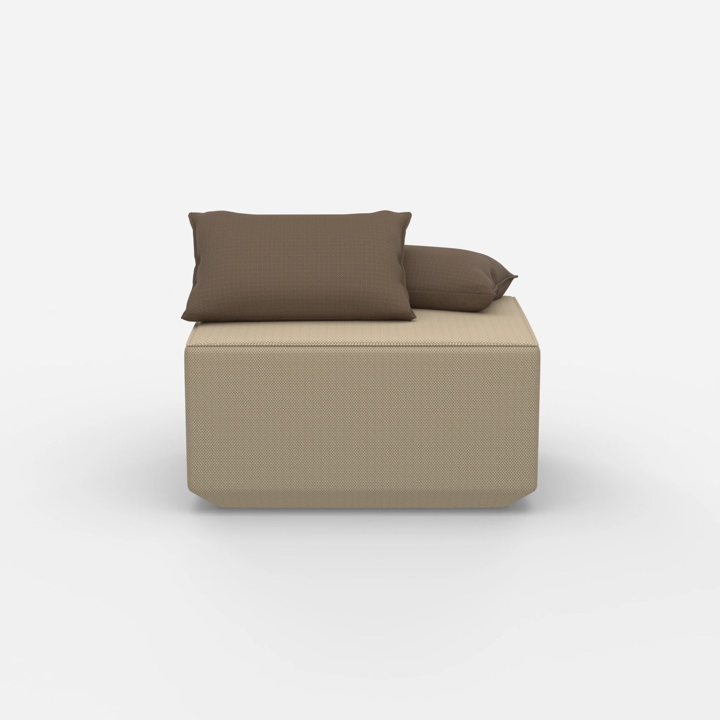 Pouf taupe moderne de face