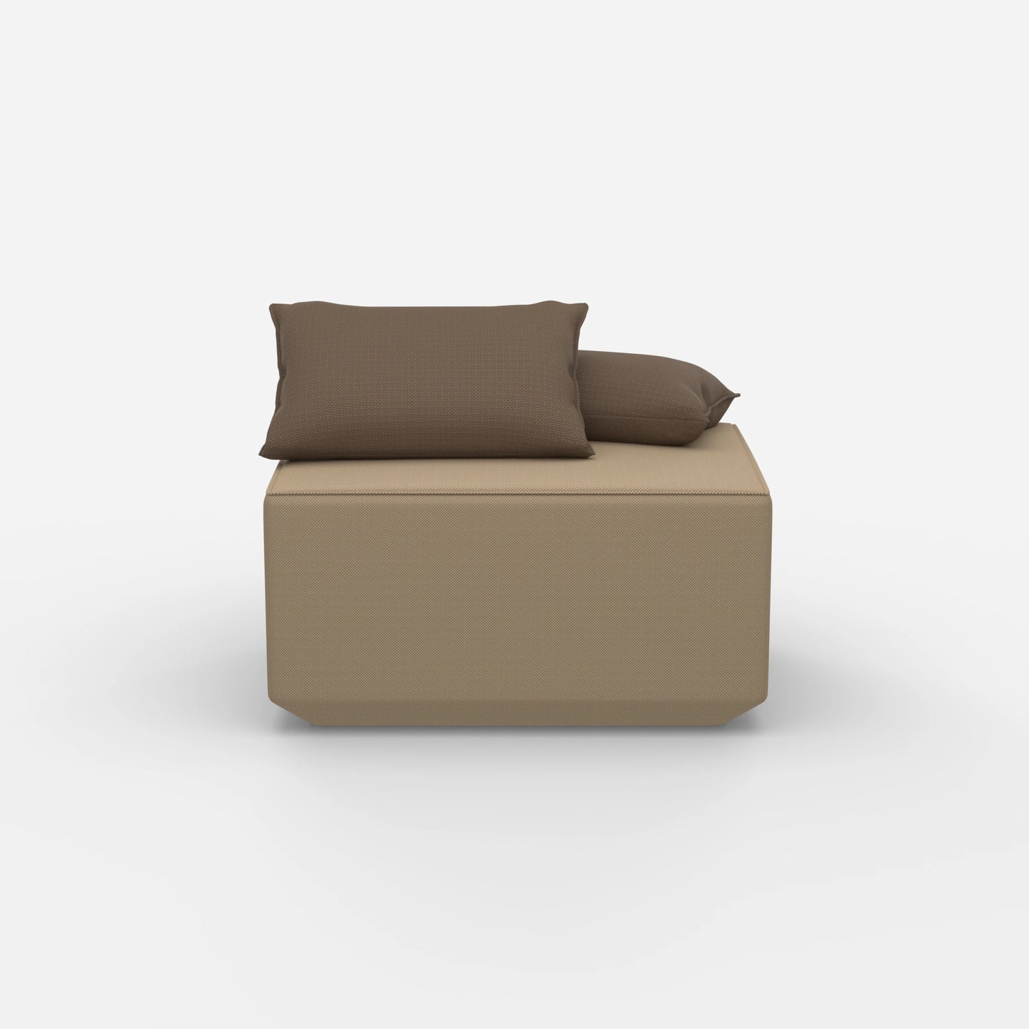 Pouf taupe moderne de face
