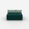Pouf turquoise vu de face