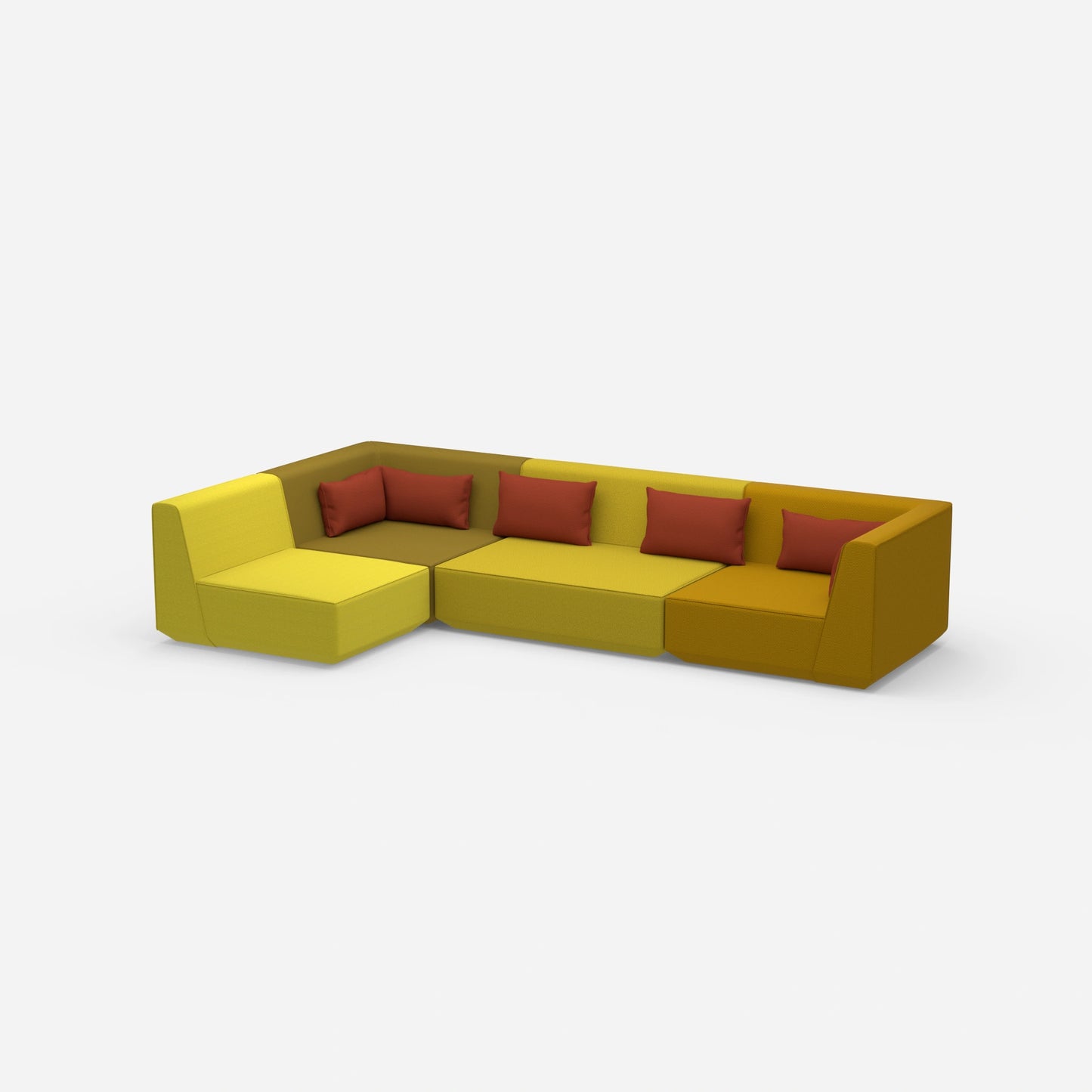 Canapé d'angle moderne vu de côté