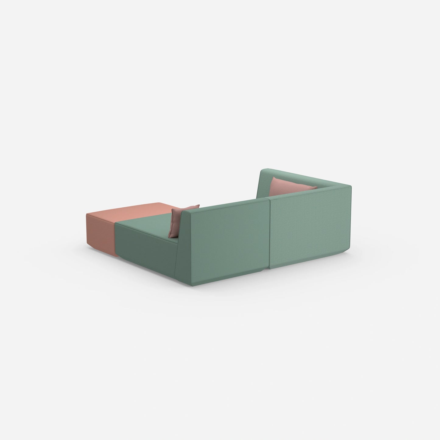 Canapé d'angle modulaire profond vu de l'arrière