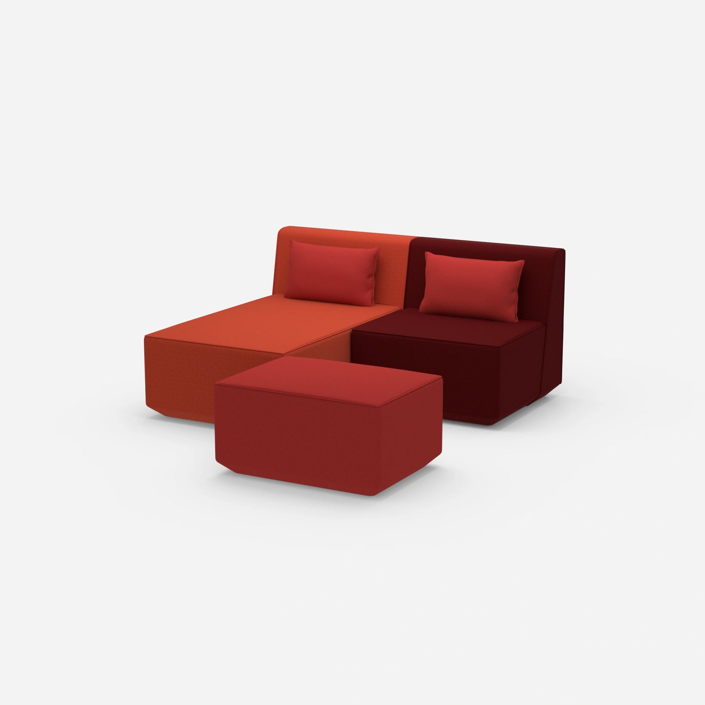 Canapé modulaire deux places avec fonction de côté