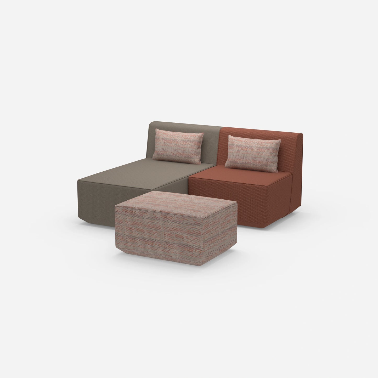 Canapé modulaire deux places avec fonction de côté