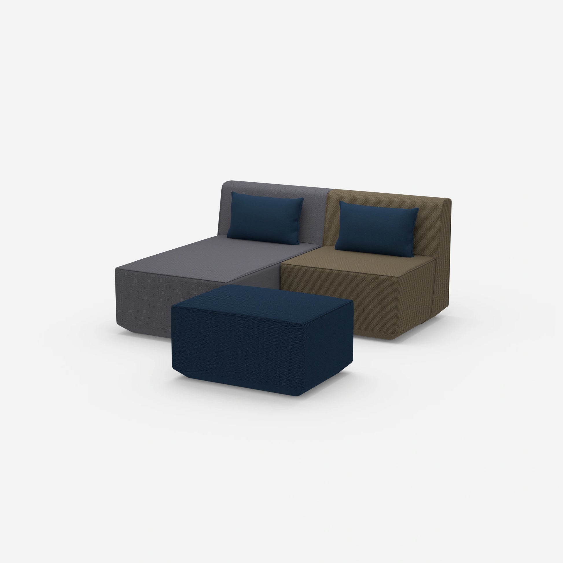 Canapé modulaire deux places avec fonction de côté