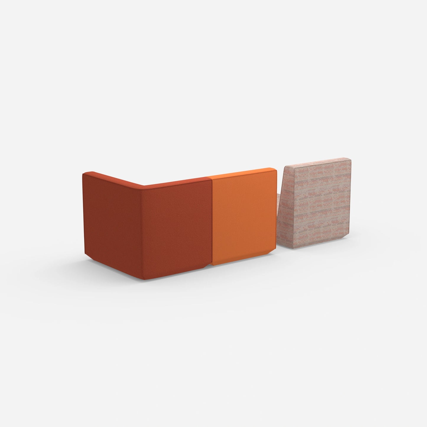2 posti con pouf e schienale alto da dietro