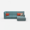 Divano a 3 posti con pouf frontale