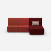Divano a 3 posti con chaise longue frontale