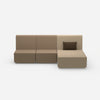 Divano a 3 posti con chaise longue frontale