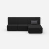 Divano a 3 posti con chaise longue frontale