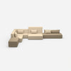 Divano a L beige, vista frontale