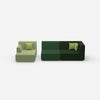 Divano a 2 posti con pouf frontale