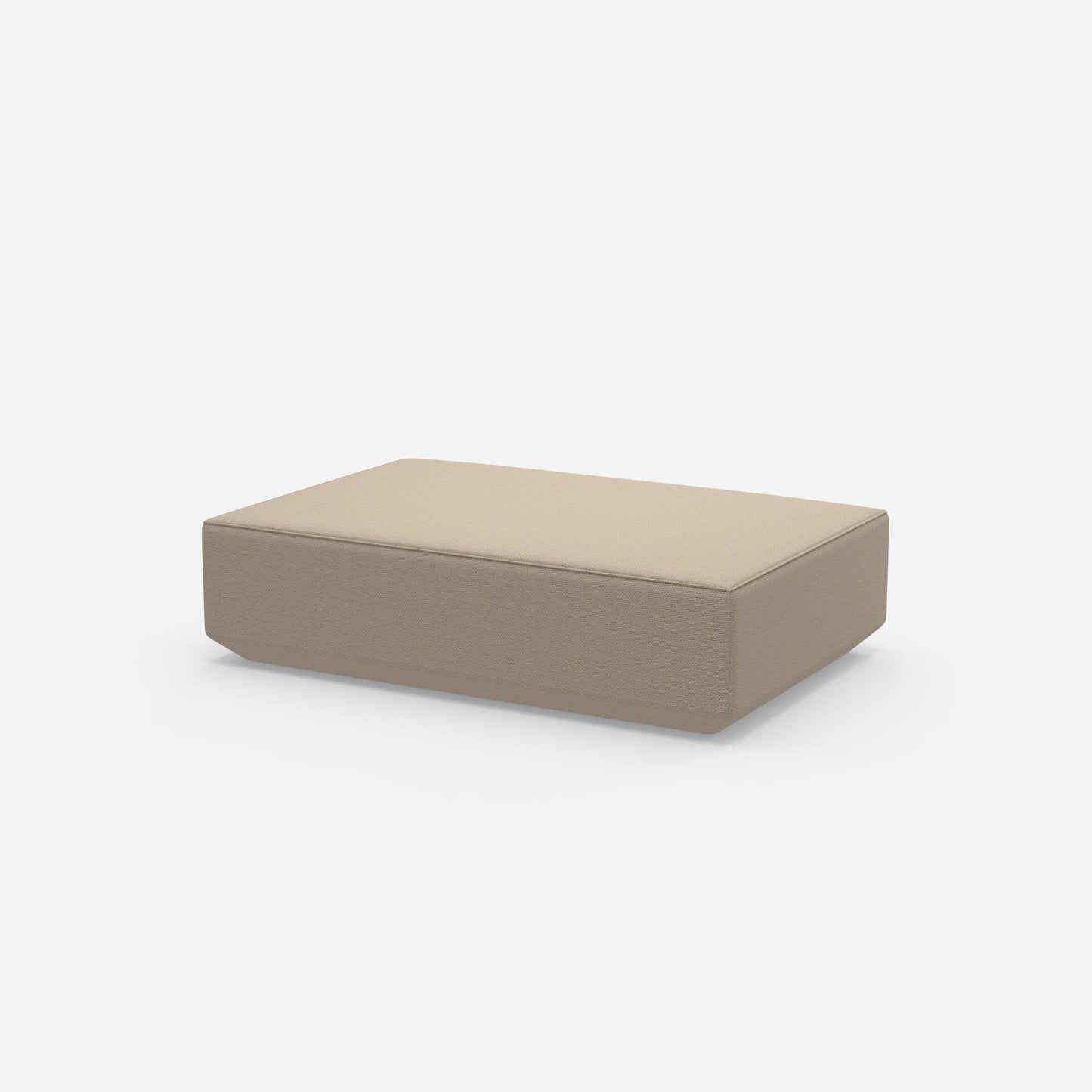 Pouf color crema visto di lato