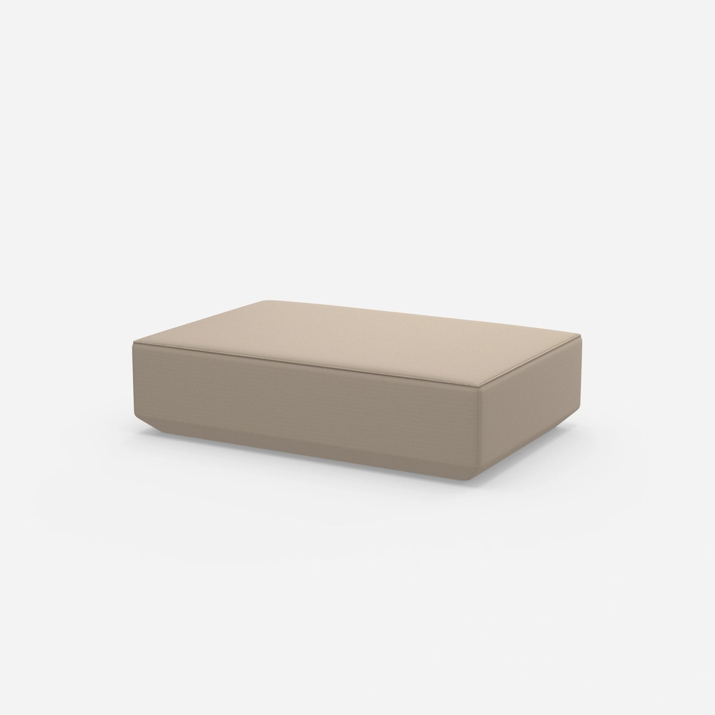 Pouf color crema visto di lato