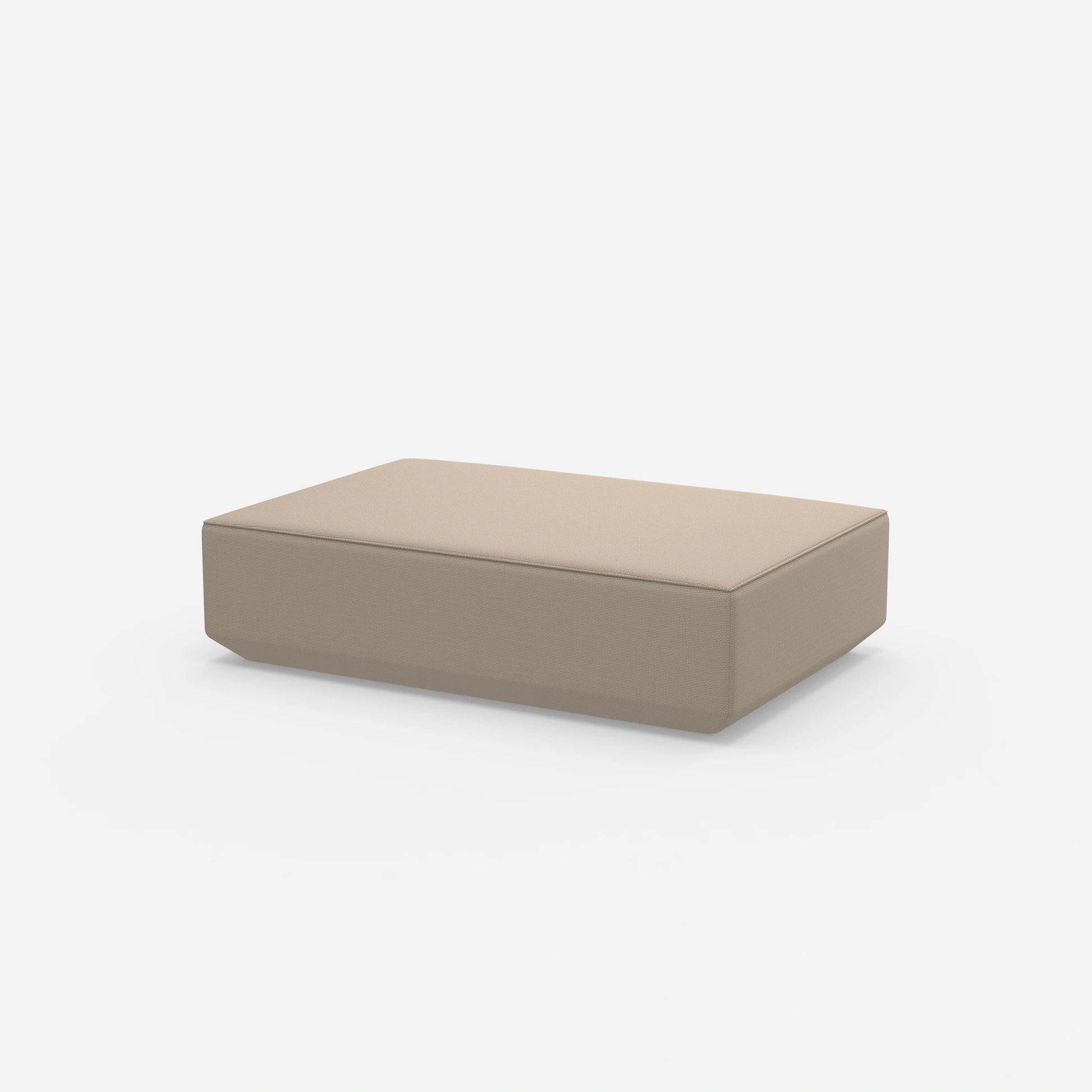 Pouf color crema visto di lato