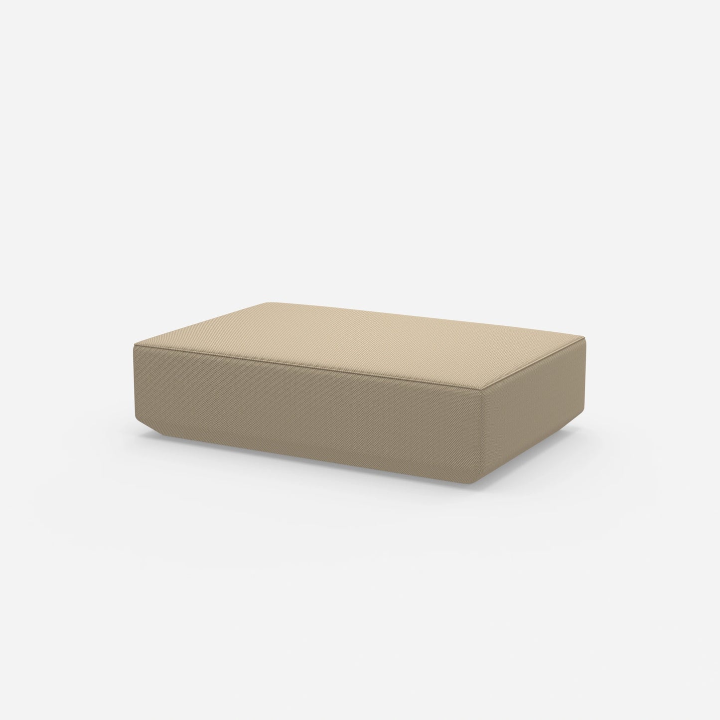 Pouf color crema visto di lato