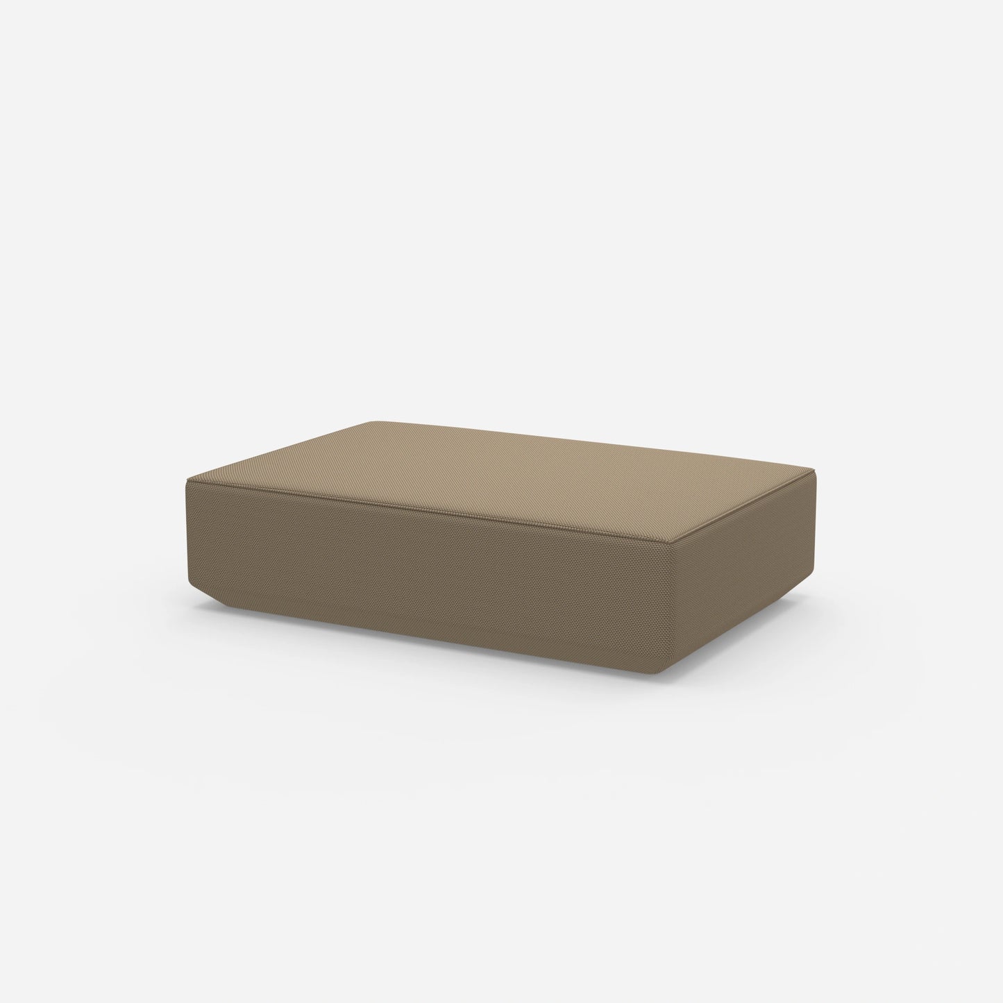 Pouf color crema visto di lato
