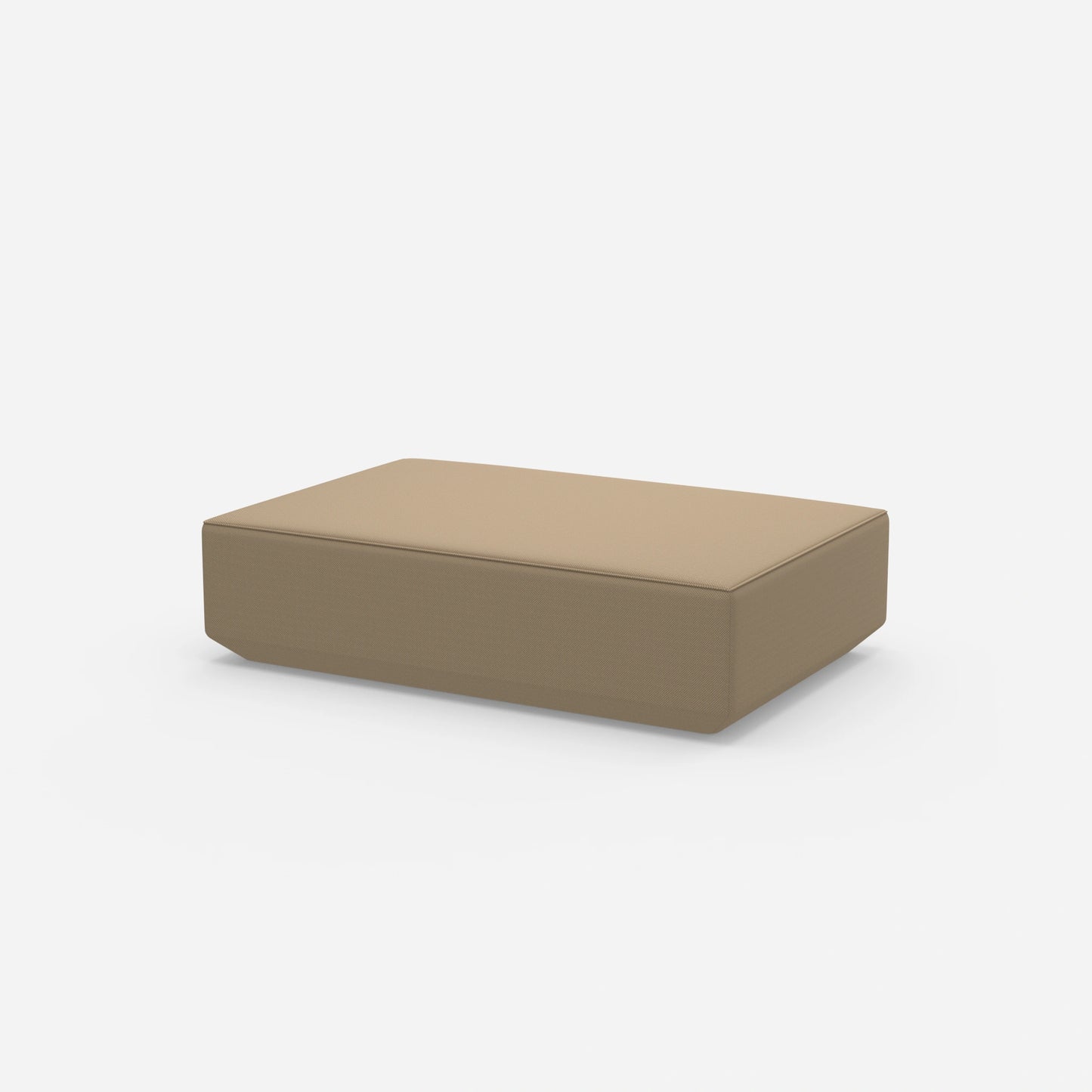 Pouf color crema visto di lato