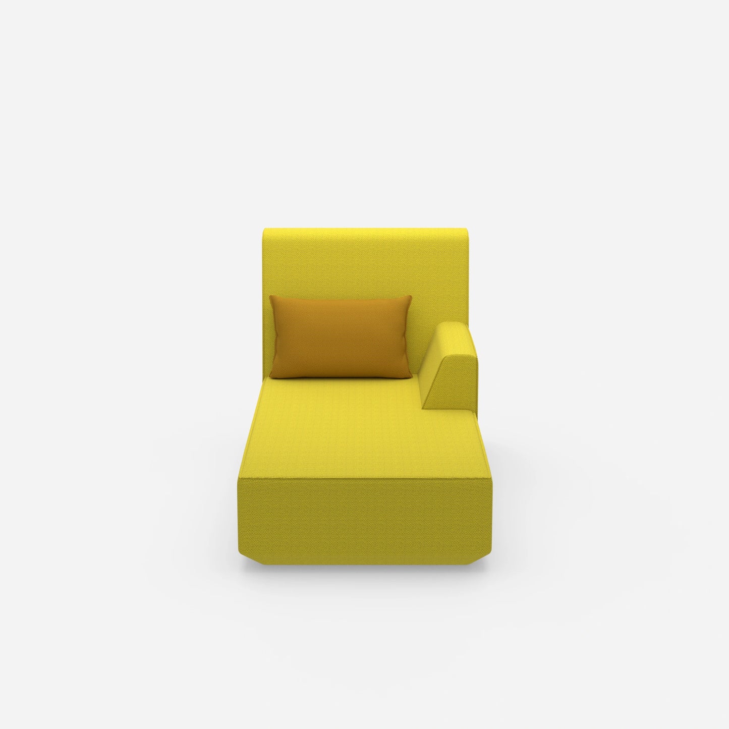 Chaise longue gialla vista frontale