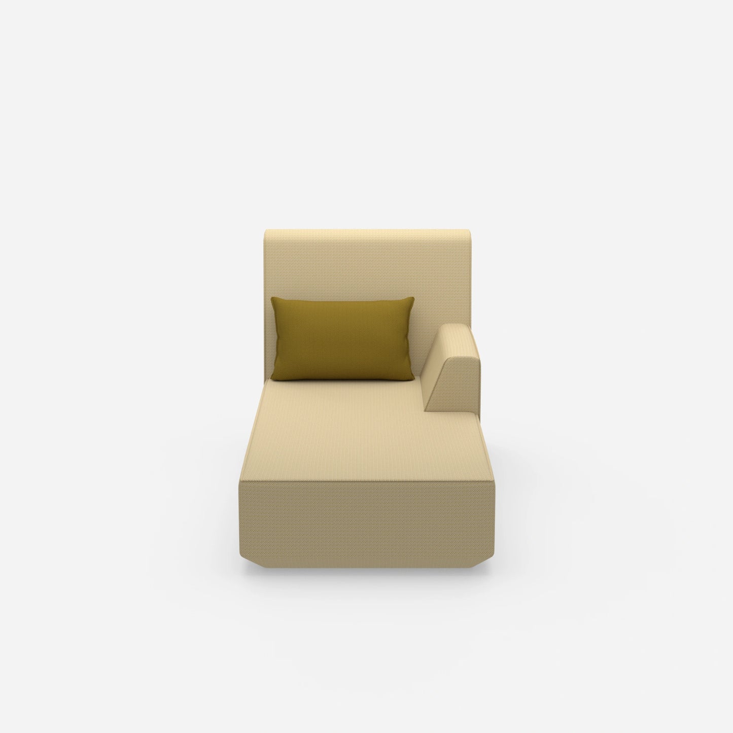 Chaise longue gialla vista frontale