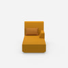 Chaise longue gialla vista frontale
