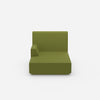 Chaise longue verde vista frontale