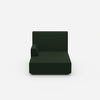 Chaise longue verde vista frontale