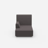 Piccola chaise longue con schienale alto frontale