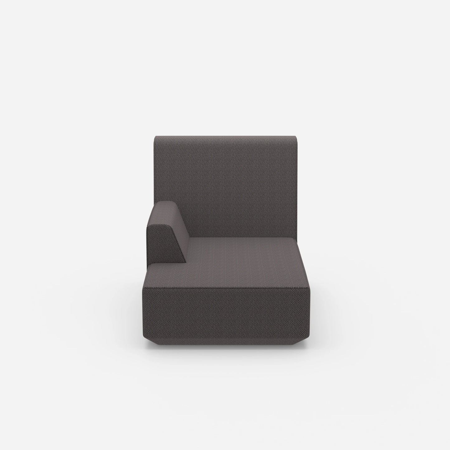 Piccola chaise longue con schienale alto frontale