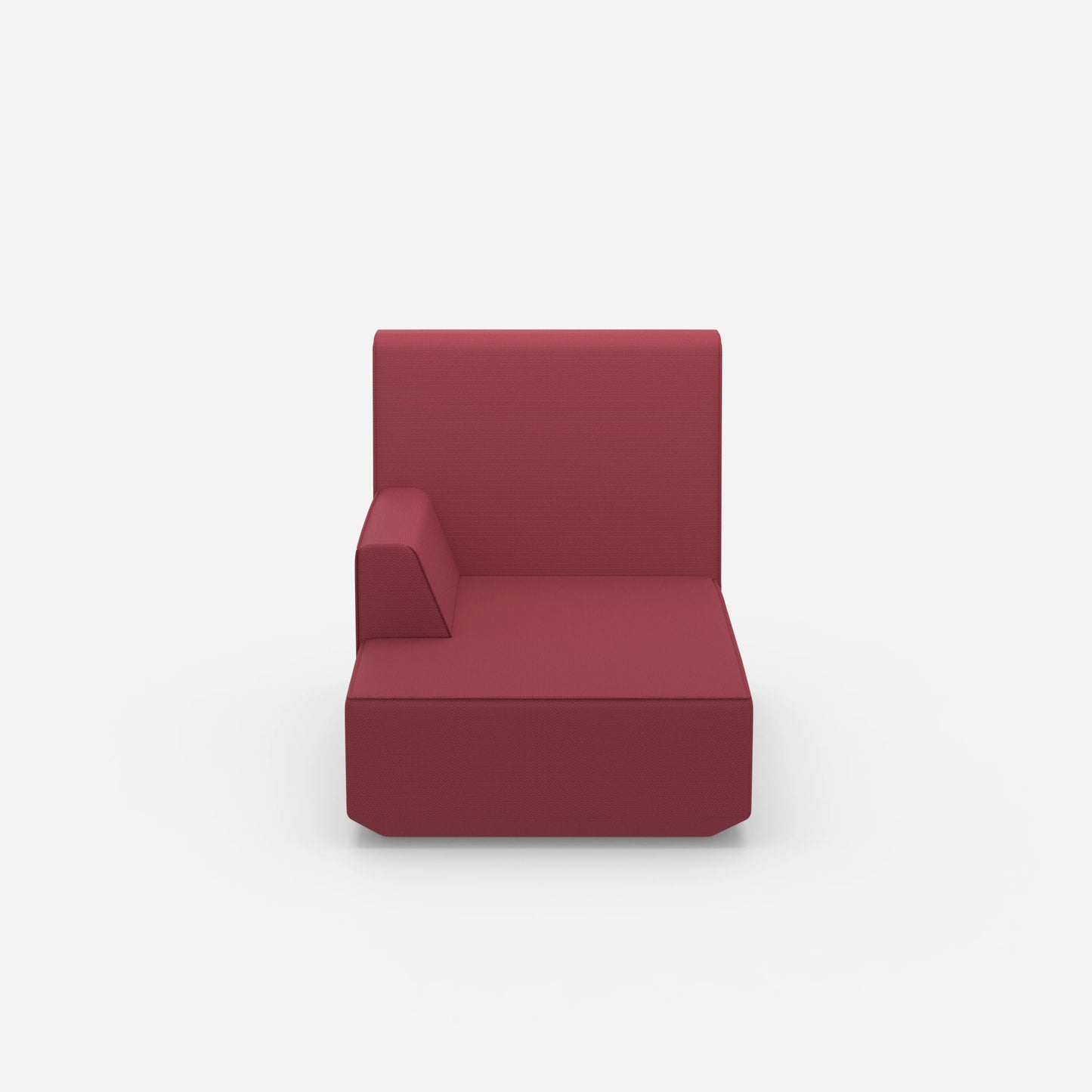 Piccola chaise longue con schienale alto frontale