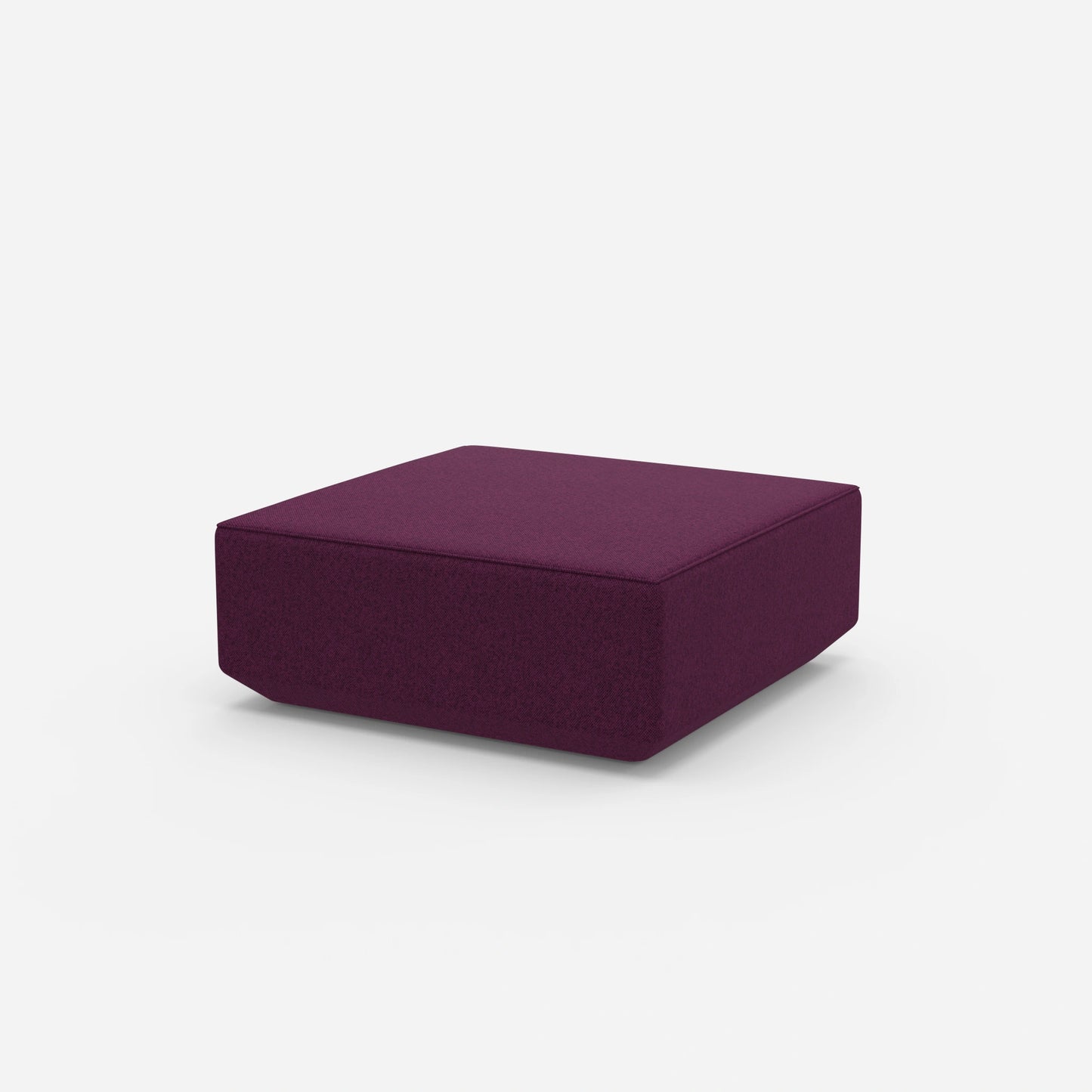 Pouf viola visto di lato