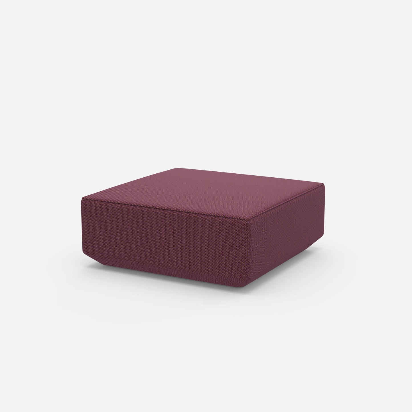 Pouf viola visto di lato