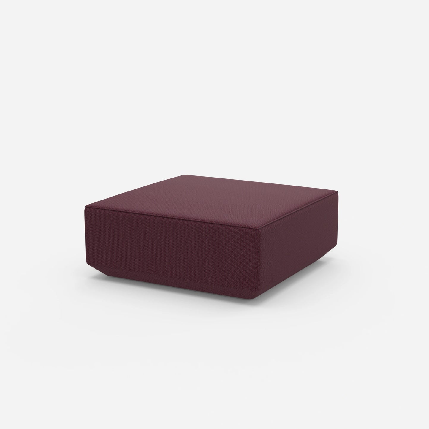 Pouf viola visto di lato