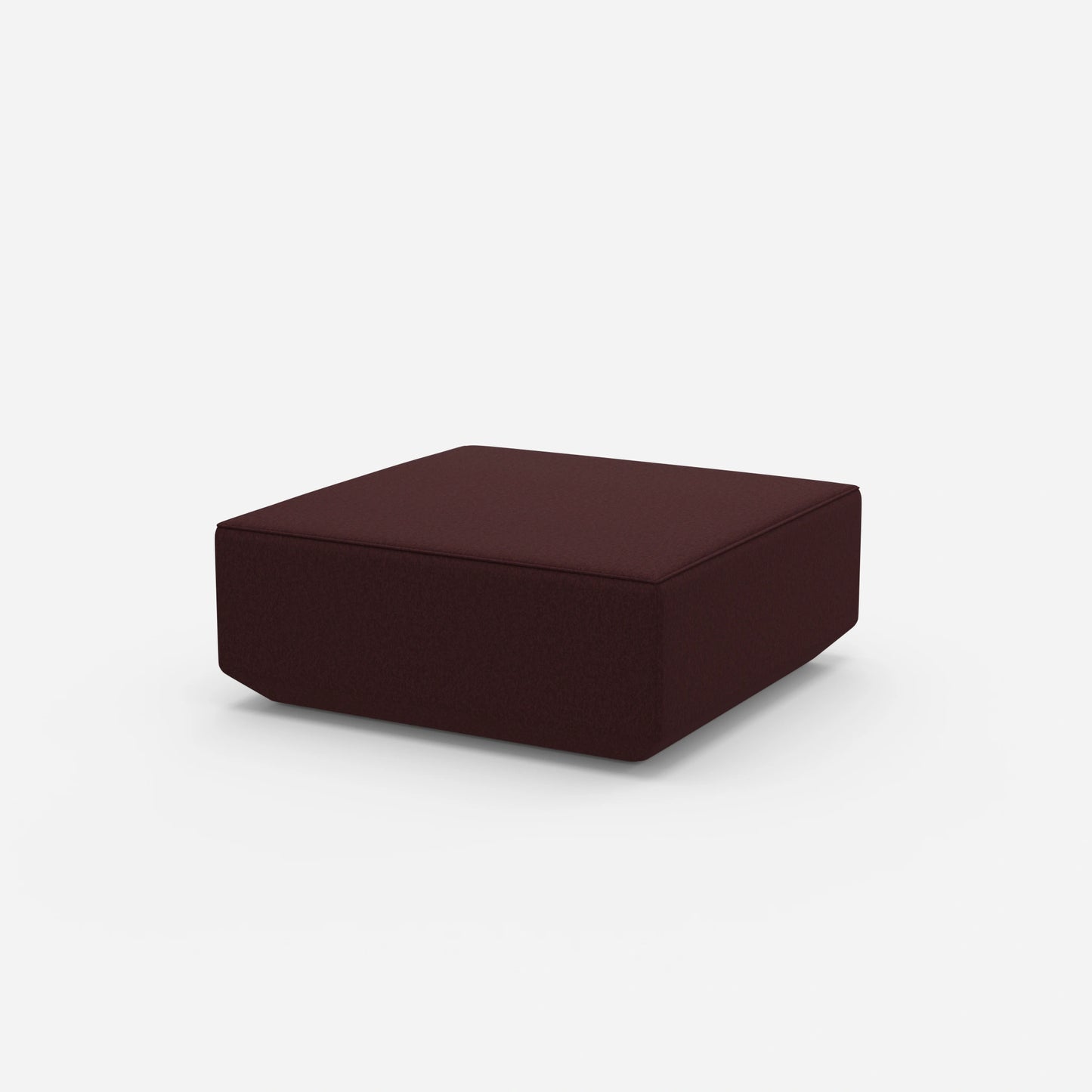 Pouf viola visto di lato