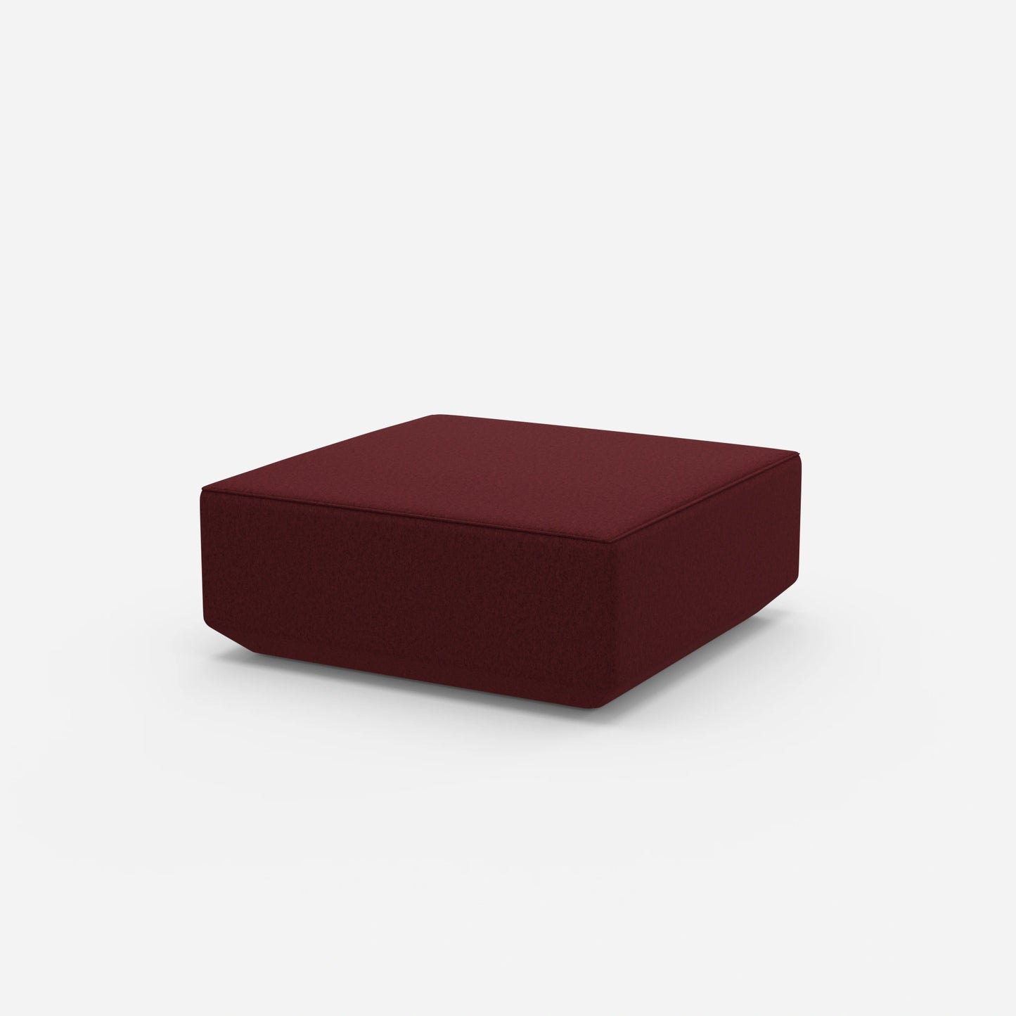 Pouf viola visto di lato