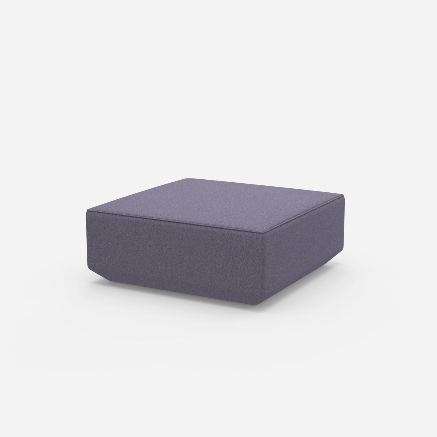 Pouf viola visto di lato