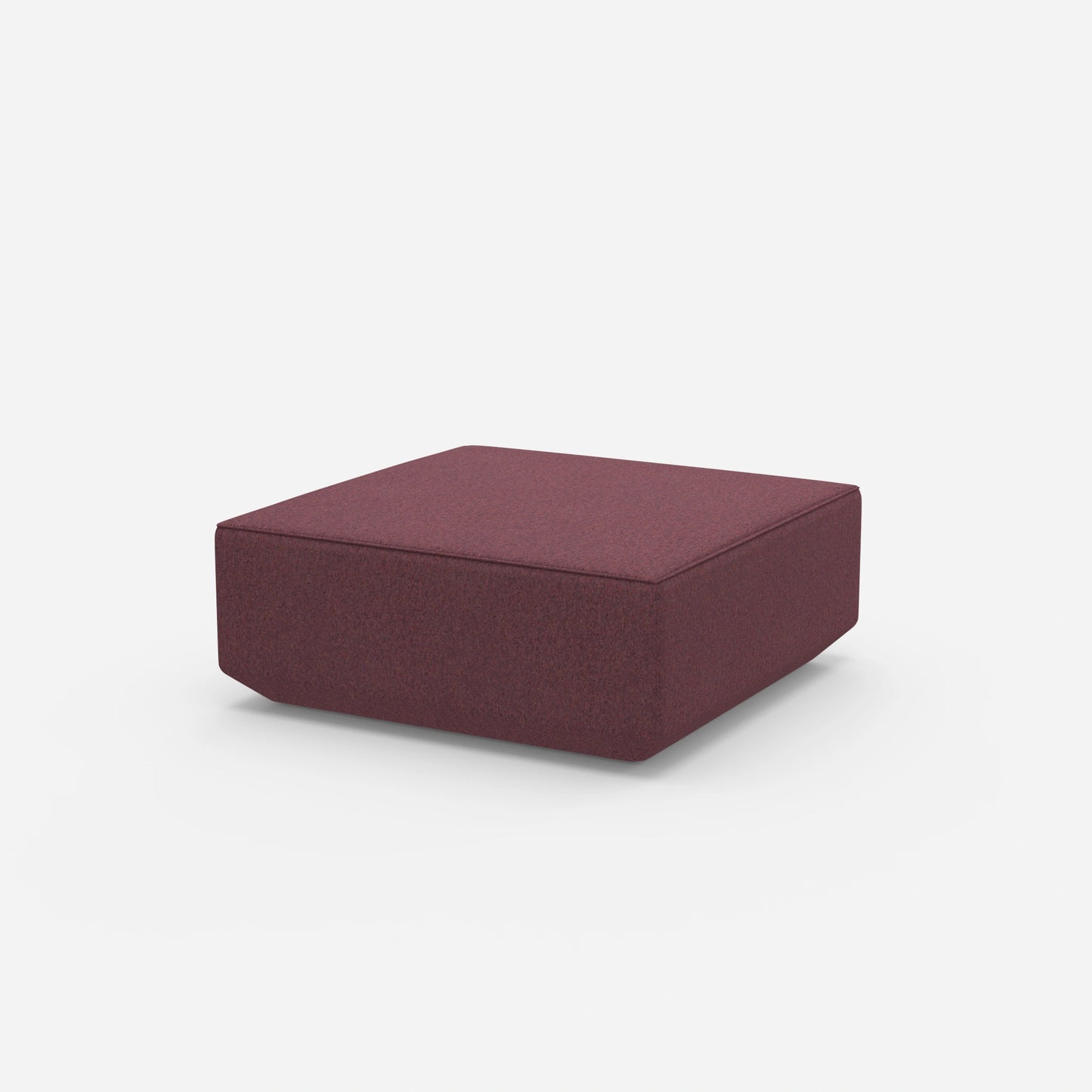 Pouf viola visto di lato