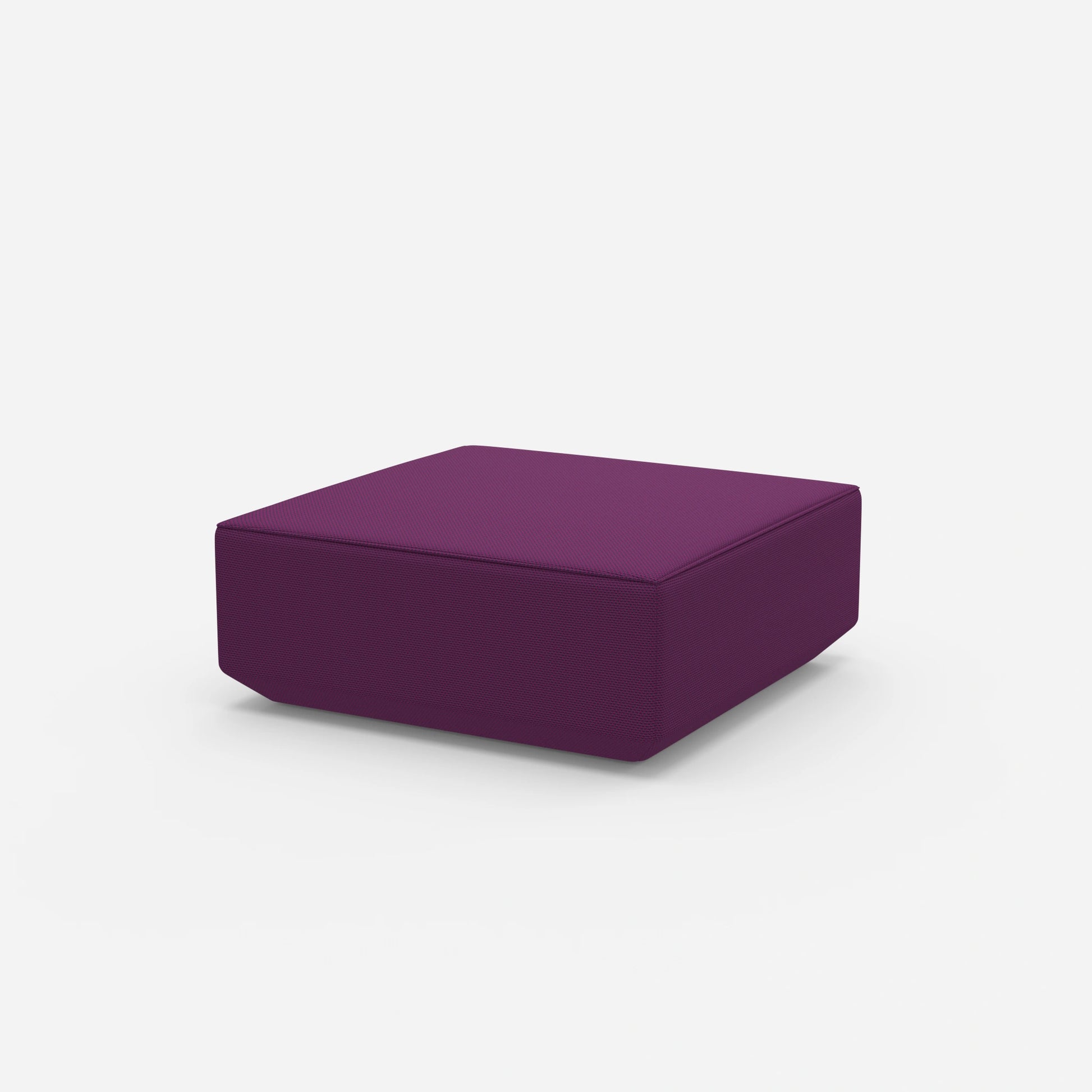 Pouf viola visto di lato