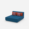 Moderna chaise longue doppia vista laterale