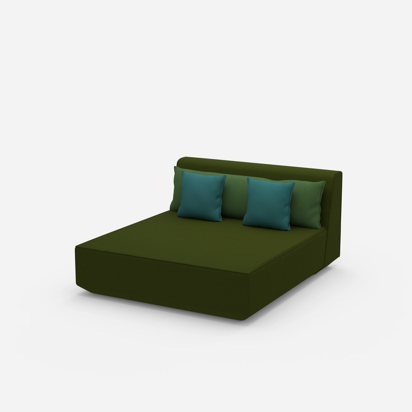 Moderna chaise longue doppia vista laterale